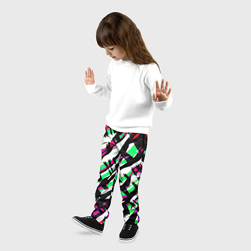 Детские брюки Разноцветная Зебра / 3D-принт – фото 3