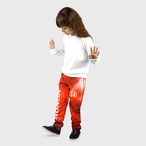 Детские брюки Honda - красная абстракция / 3D-принт – фото 3
