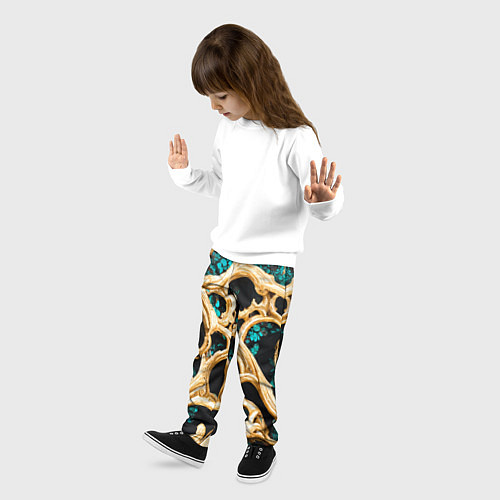 Детские брюки Золотые ветви / 3D-принт – фото 3