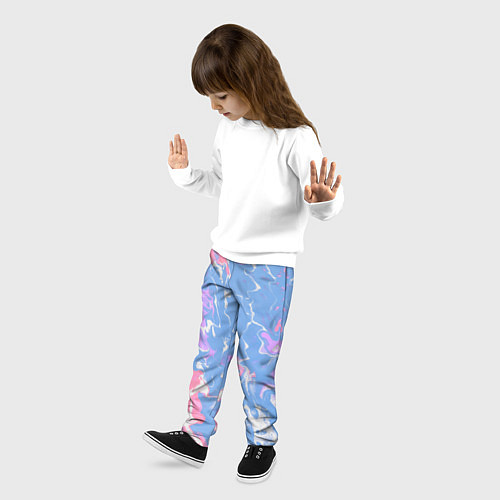 Детские брюки Цветная размытость / 3D-принт – фото 3
