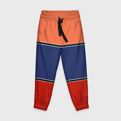 Брюки детские Combined pattern striped orange red blue, цвет: 3D-принт