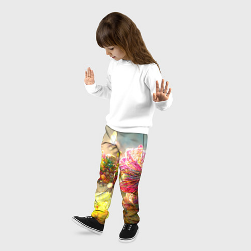 Детские брюки Цветы абстракция / 3D-принт – фото 3