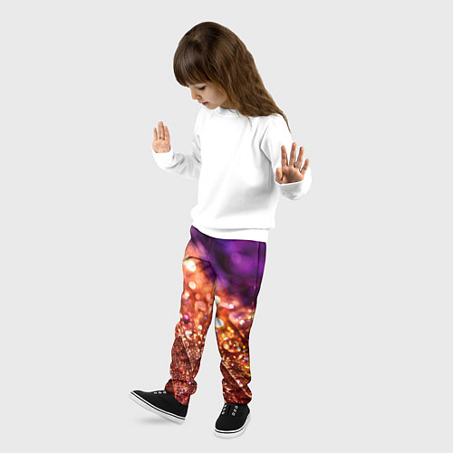 Детские брюки Радужные полосы с каплями / 3D-принт – фото 3