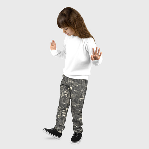 Детские брюки Надписи и глаз / 3D-принт – фото 3