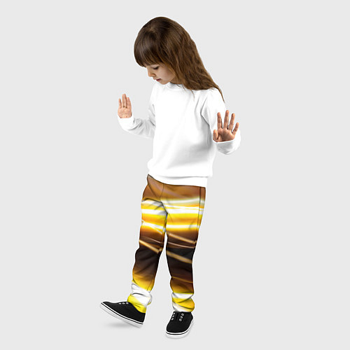 Детские брюки Желтые неоновые полосы / 3D-принт – фото 3