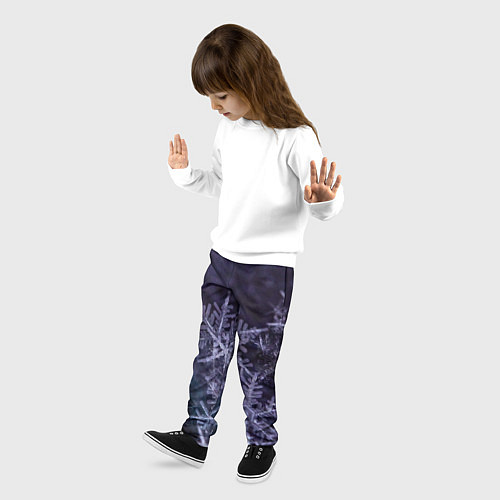 Детские брюки Снежинки макро фото / 3D-принт – фото 3