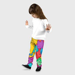Брюки детские Фон из разноцветных кубиков, цвет: 3D-принт — фото 2
