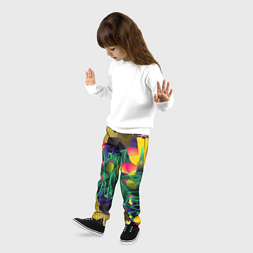 Детские брюки Цветная абстрактная полоса графика / 3D-принт – фото 3
