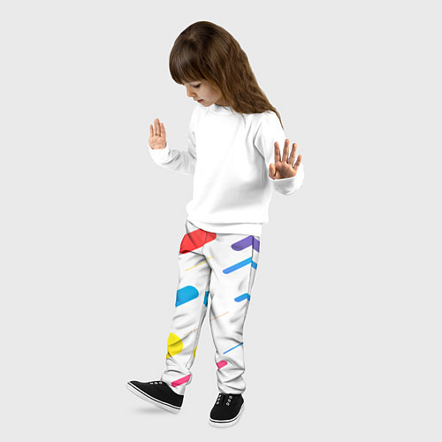 Детские брюки Разноцветные круги и полосы / 3D-принт – фото 3
