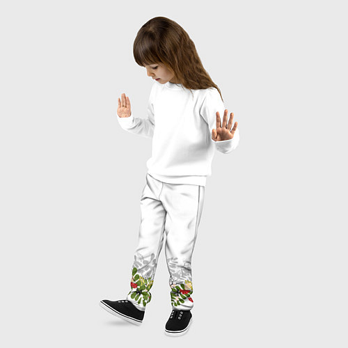 Детские брюки Веточки красной рябины с бабочками / 3D-принт – фото 3