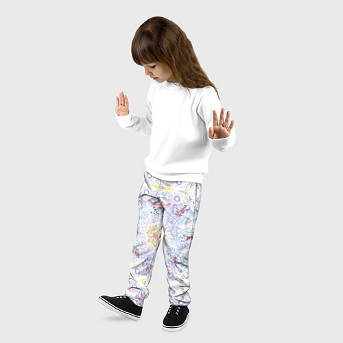 Детские брюки Рисунок чернилами осень среди людей / 3D-принт – фото 3