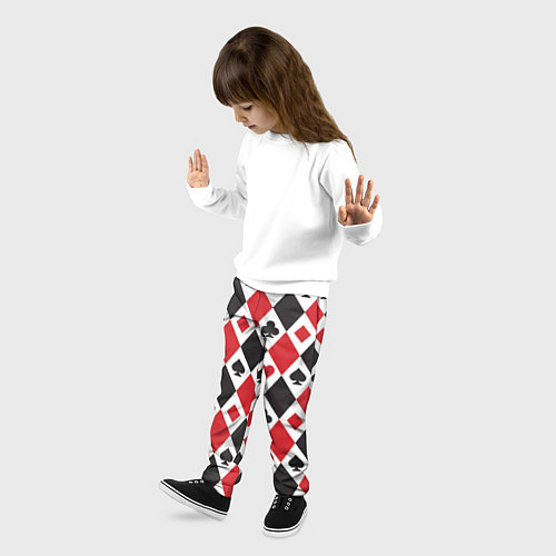 Детские брюки Фон из карточных мастей / 3D-принт – фото 3