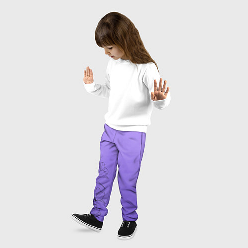 Детские брюки Красивый фиолетовый градиент с цветами / 3D-принт – фото 3