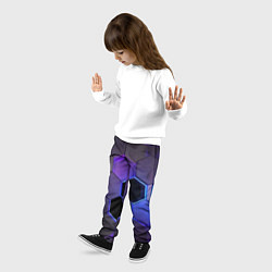 Брюки детские Стеклянные цветные соты - текстура, цвет: 3D-принт — фото 2