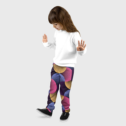 Детские брюки Абстрактные полосы - оптическая иллюзия / 3D-принт – фото 3