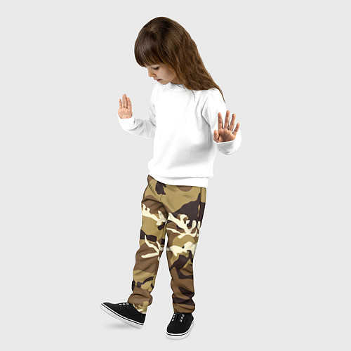 Детские брюки Камуфляж Woodland осень крупный / 3D-принт – фото 3