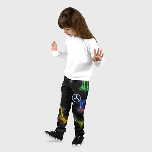 Детские брюки Mercedes - neon pattern / 3D-принт – фото 3