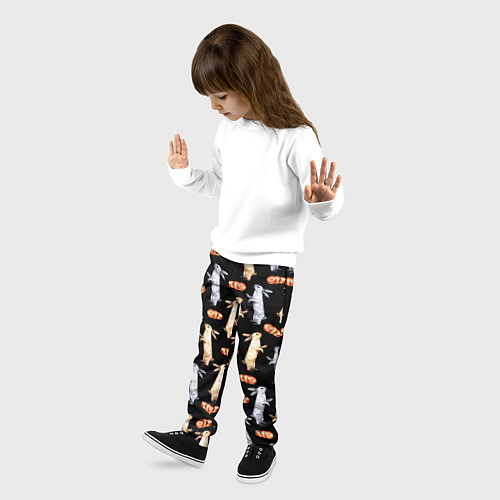 Детские брюки Акварельные кролики / 3D-принт – фото 3