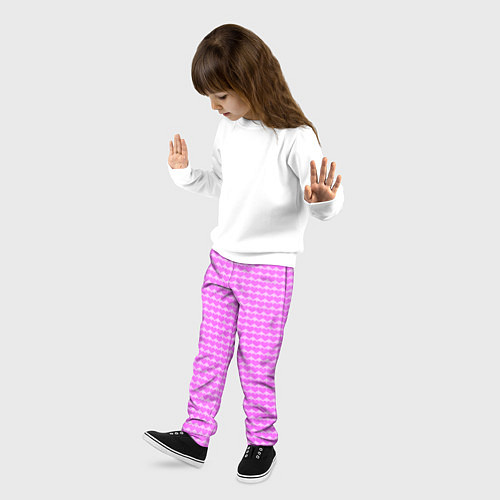 Детские брюки Много сердец розовое / 3D-принт – фото 3