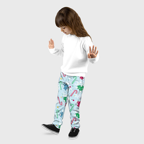 Детские брюки Новогодний паттерн / 3D-принт – фото 3