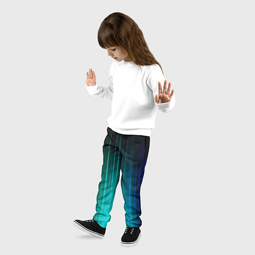 Детские брюки Радужные неоновые свечения / 3D-принт – фото 3