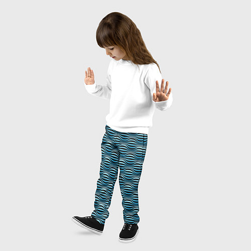 Детские брюки Объёмные полосы - оптическая иллюзия / 3D-принт – фото 3