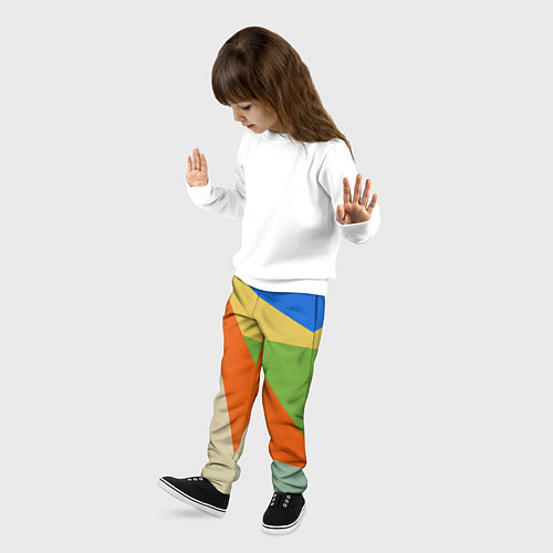 Детские брюки Геометрические разноцветные фигyры / 3D-принт – фото 3