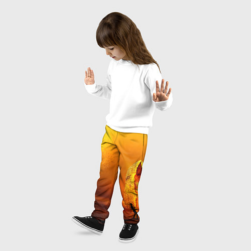 Детские брюки Оранжевый космос и луна / 3D-принт – фото 3