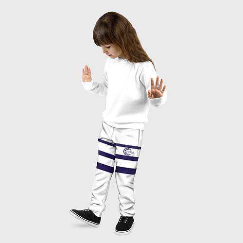 Детские брюки FIRM белая с синими полосами / 3D-принт – фото 3