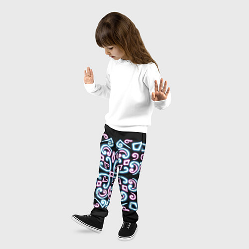 Детские брюки Неоновый узор / 3D-принт – фото 3
