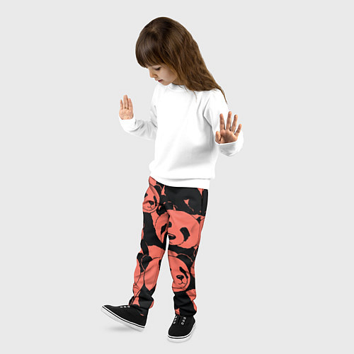Детские брюки С красными пандами / 3D-принт – фото 3