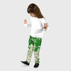 Брюки детские Абстракция в зелёных тонах, цвет: 3D-принт — фото 2