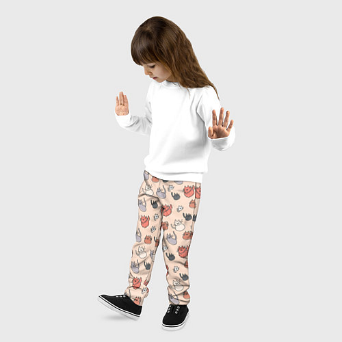 Детские брюки Коты рисованные / 3D-принт – фото 3
