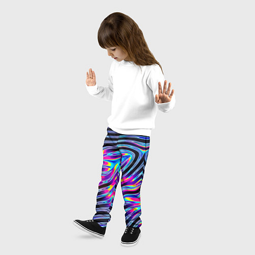 Детские брюки Голографические полосы / 3D-принт – фото 3