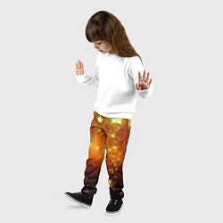 Брюки детские Золотистае звёзды, цвет: 3D-принт — фото 2
