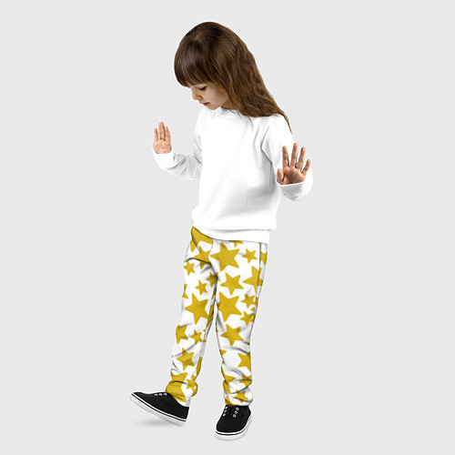Детские брюки Жёлтые звезды / 3D-принт – фото 3