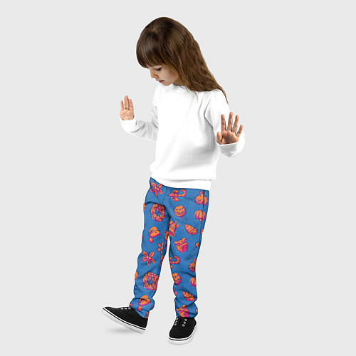 Детские брюки Новогоднее настроение: красно-синий / 3D-принт – фото 3