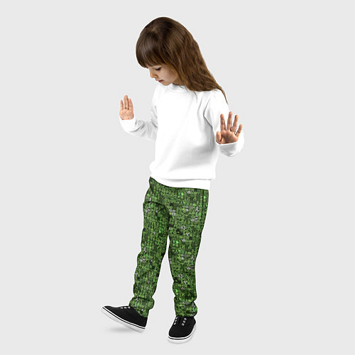 Детские брюки Милитари иероглифы / 3D-принт – фото 3