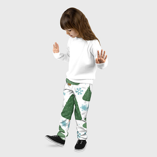 Детские брюки Новогодние ёлочки / 3D-принт – фото 3