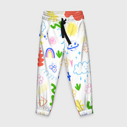 Брюки детские Детские рисунки, цвет: 3D-принт