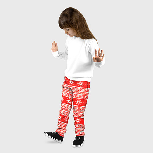 Детские брюки New Year snowflake pattern / 3D-принт – фото 3