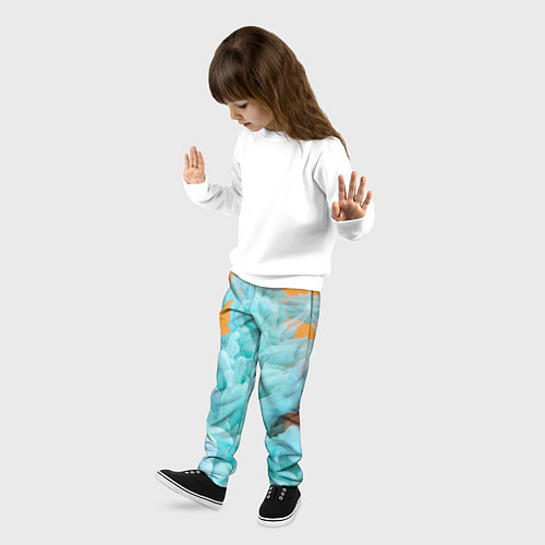 Детские брюки Красочный и разноцветный дым / 3D-принт – фото 3