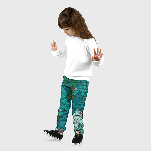 Детские брюки Ежи в еловом лесу / 3D-принт – фото 3