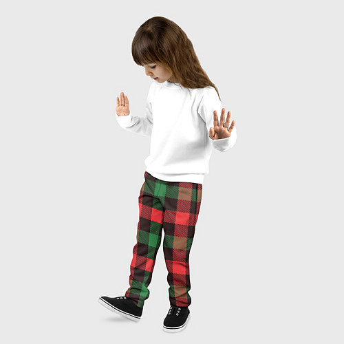 Детские брюки Рождественский тартан / 3D-принт – фото 3
