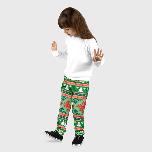 Детские брюки Новогодний вязаный орнамент / 3D-принт – фото 3