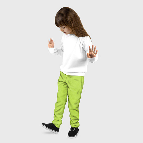 Детские брюки Текстурированный ярко зеленый салатовый / 3D-принт – фото 3