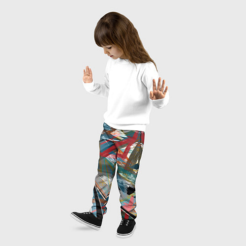 Детские брюки Абстрактный многоцветный узор / 3D-принт – фото 3