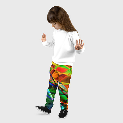 Детские брюки Разноцветное стекло / 3D-принт – фото 3