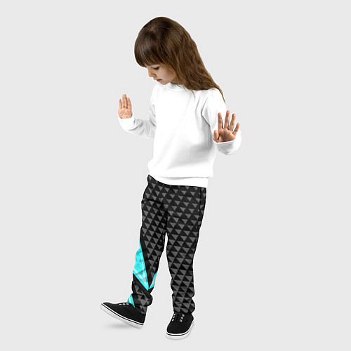 Детские брюки Черно-голубая абстракция / 3D-принт – фото 3
