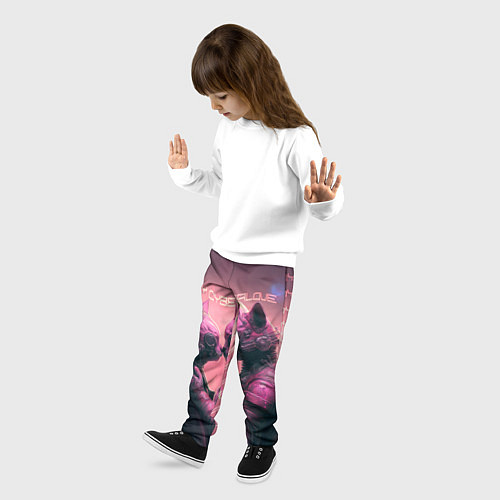 Детские брюки Влюбленные кибер-котики / 3D-принт – фото 3